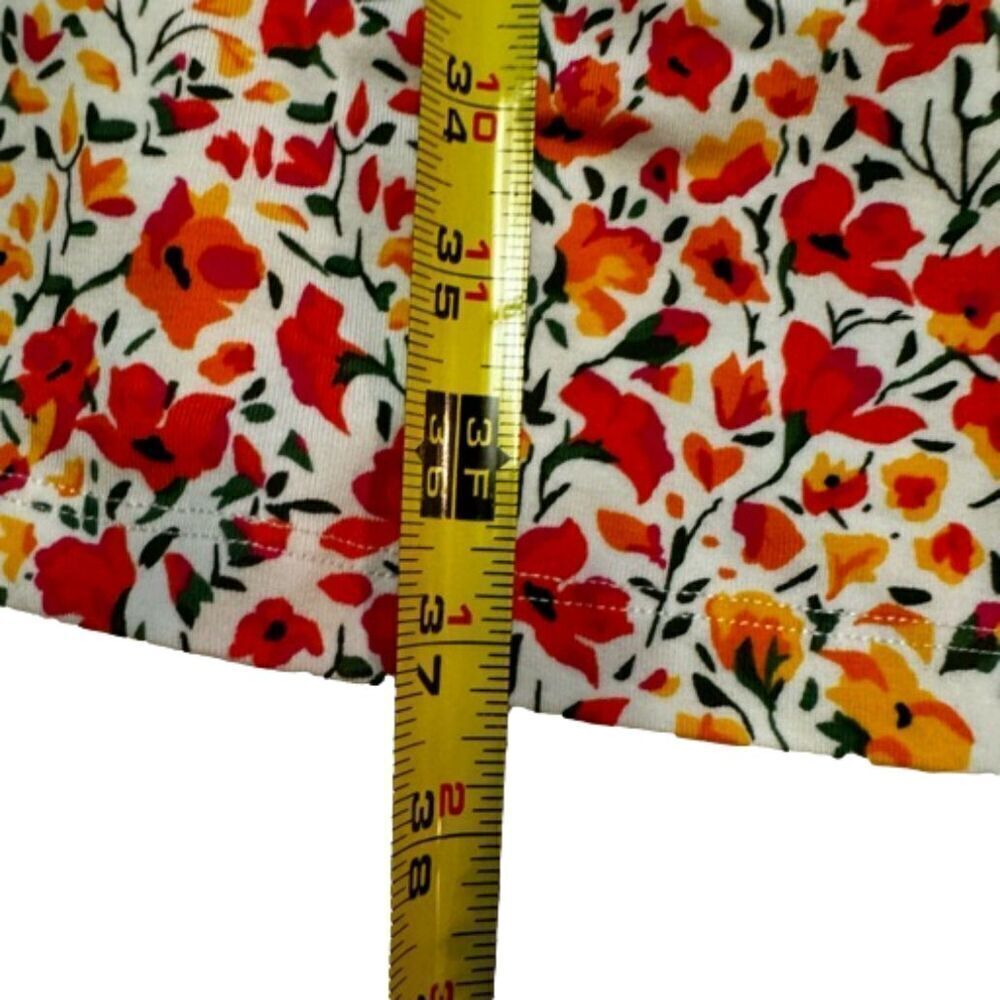 Isaac Mizrahi Live Orange Yellow Floral Short Sleeve A Line Dress Pockets SizeXS - Picture 10 of 12